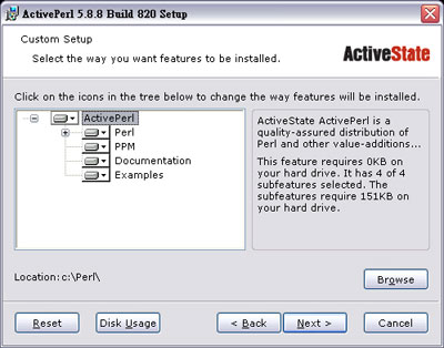 ActivePerl setup